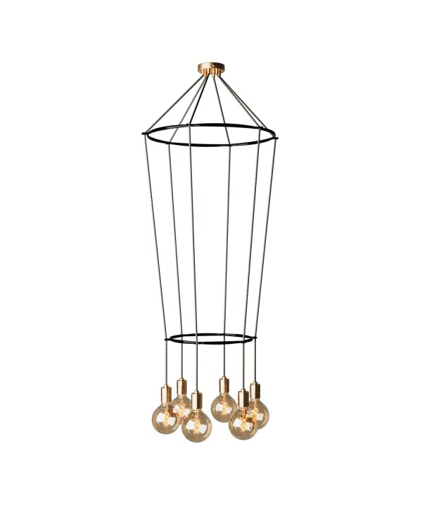 Lustre 2 Cage avec 6 bras Globo