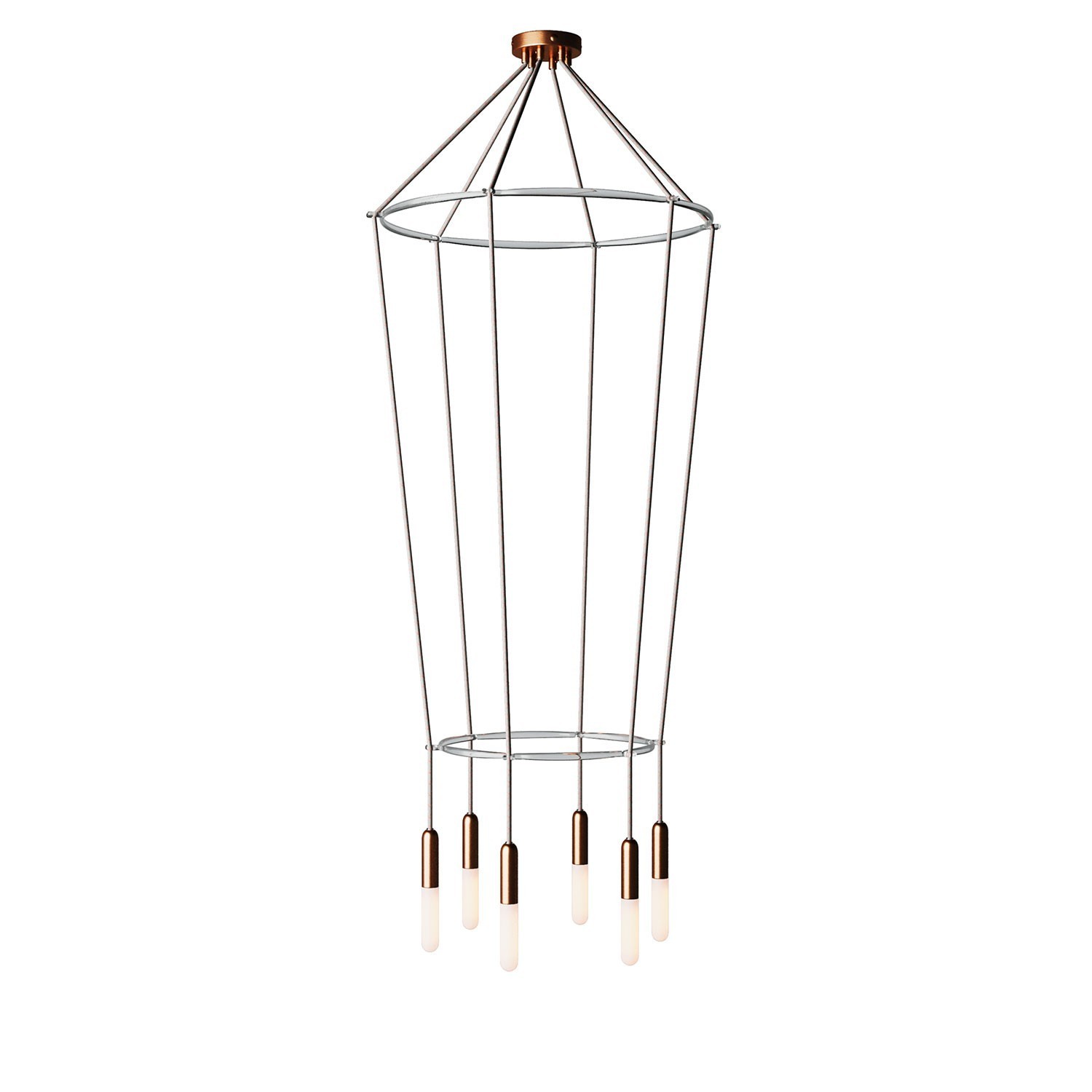 Lustre 2 Cage avec 6 bras P-Light