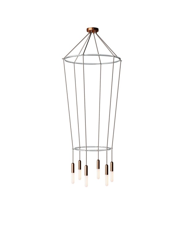 Lustre 2 Cage avec 6 bras P-Light