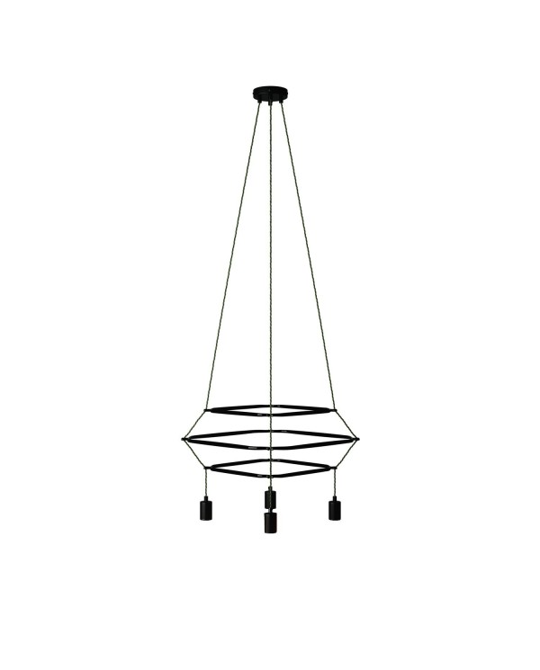 Lustre 3 Cage avec 4 bras Rodi