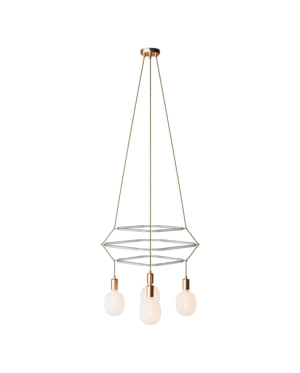 Lustre 3 Cage avec 4 bras Rodi