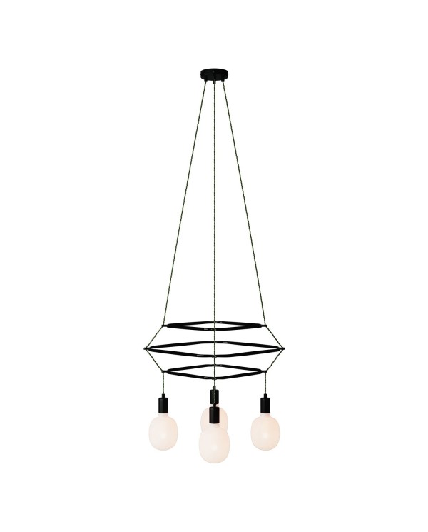 Lustre 3 Cage avec 4 bras Rodi