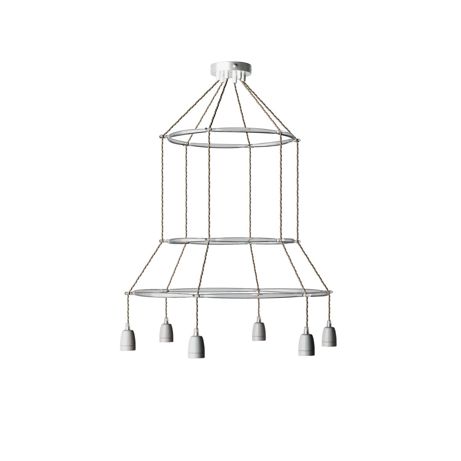 Lustre 3 Cage avec 6 bras Edison ST64