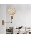 Lampe Fermaluce Elle en bois avec ampoule Bumped