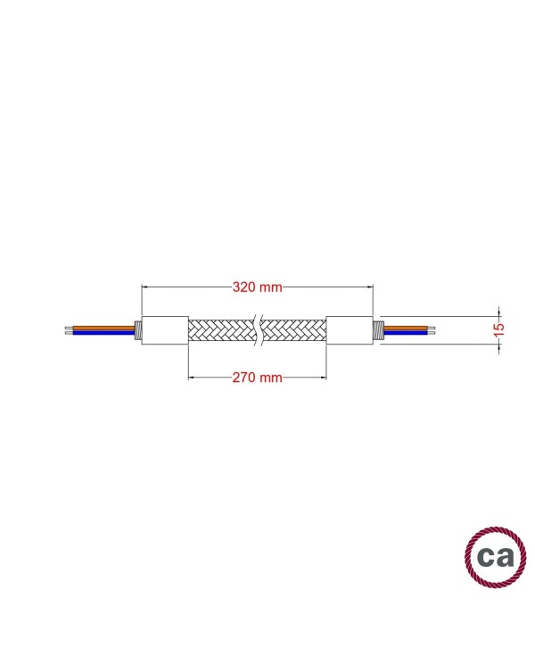 Kit Creative Flex tube flexible recouvert de tissu vert gazon RM77 avec bornes métalliques