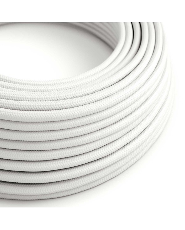 Câble électrique Ultra Soft en silicone recouvert de tissu Blanc Optique brillant - RM01 rond 2x0,75mm