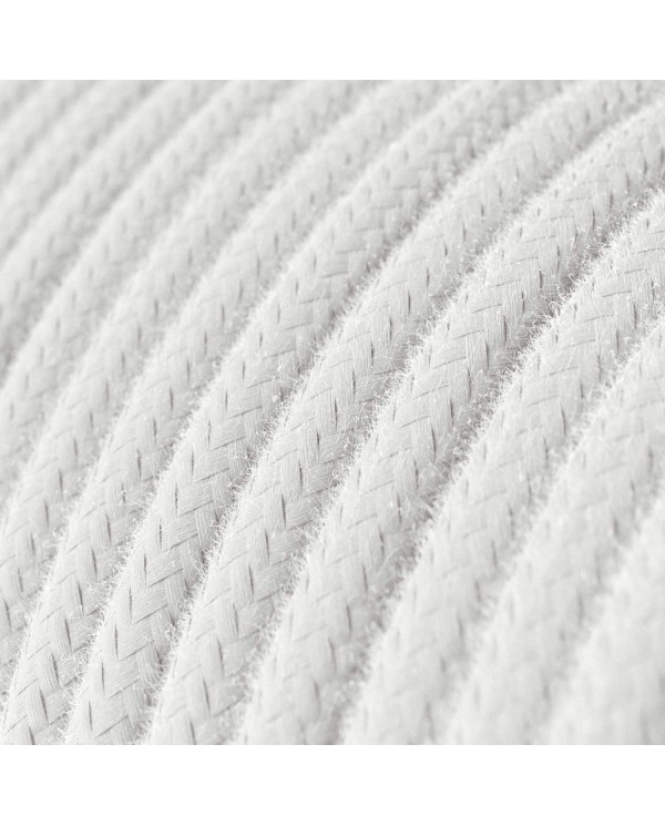 Câble électrique Ultra Soft en silicone recouvert de coton Blanc Optique - RC01 rond 2x0,75mm