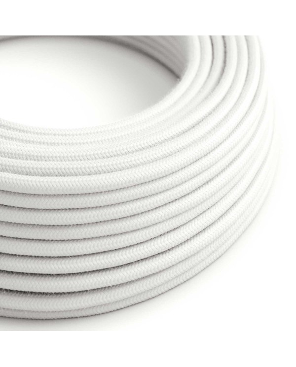 Câble électrique Ultra Soft en silicone recouvert de coton Blanc Optique - RC01 rond 2x0,75mm