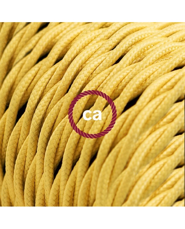 Rallonge électrique avec câble textile TM10 Effet Soie Jaune 2P 10A Made in Italy.