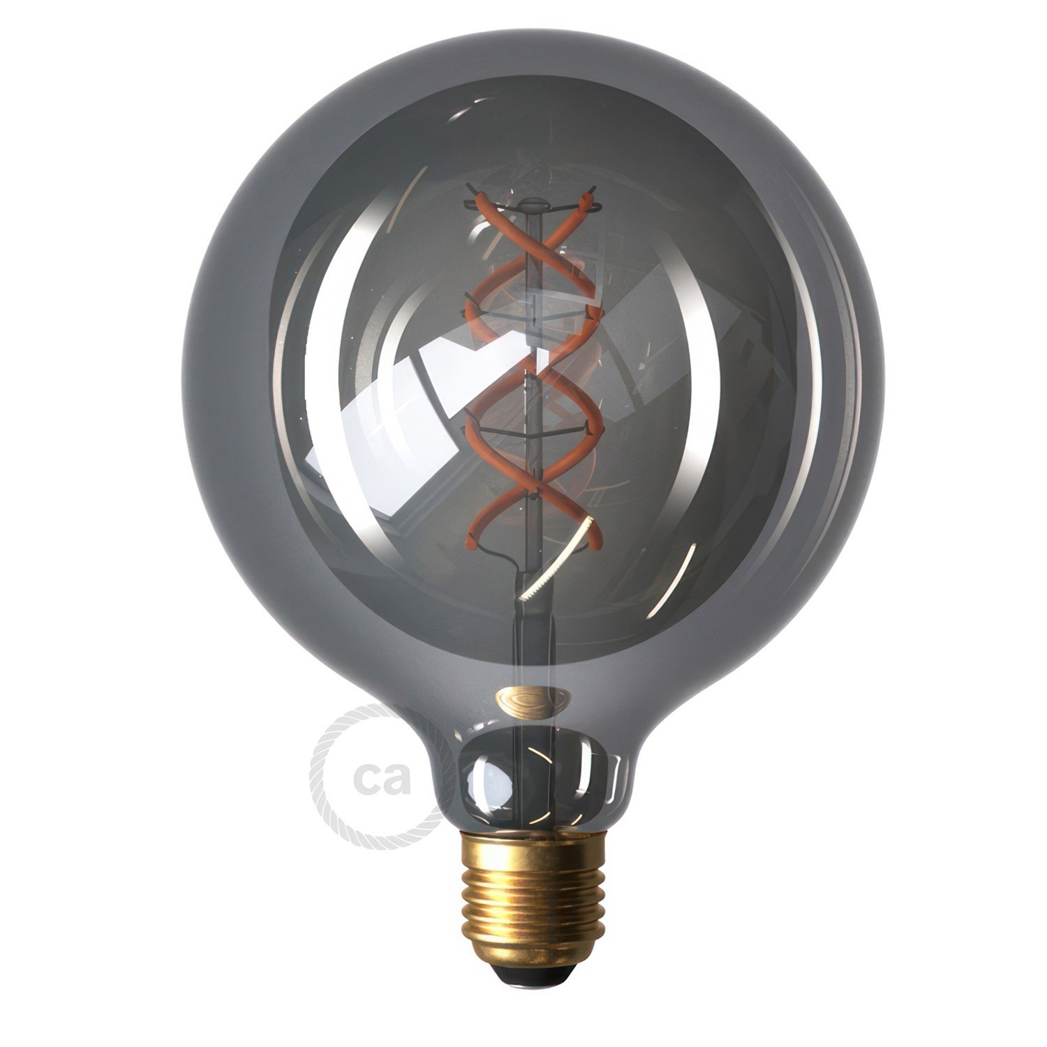 Ampoule Smoky LED Globe G125 Filament Courbe en Spirale 5W 120Lm E27 1800K Dimmable