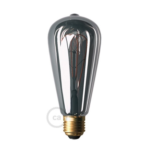 Ampoule Smoky LED Edison ST64 Filament Courbe à Double Loop 5W 160Lm E27 1800K Dimmable