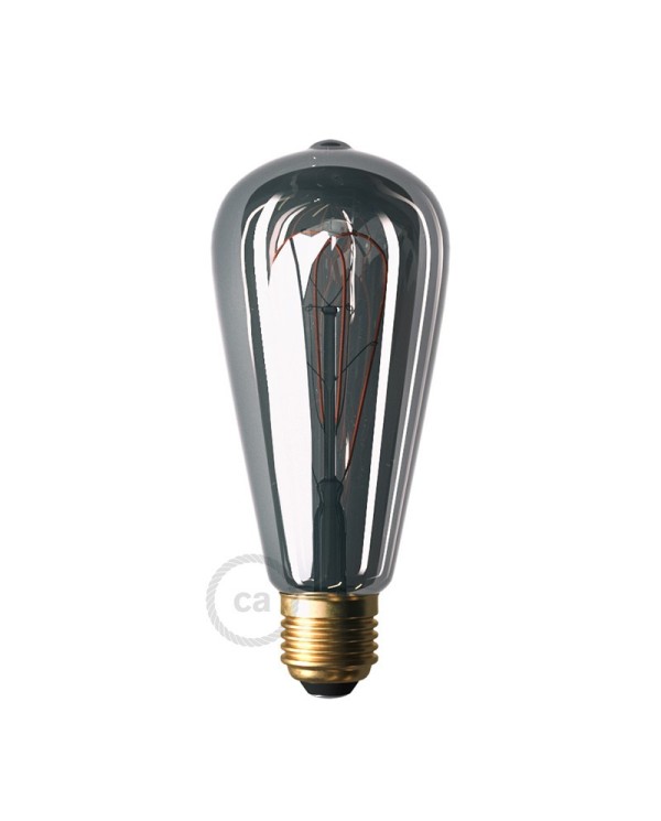 Ampoule Smoky LED Edison ST64 Filament Courbe à Double Loop 5W 160Lm E27 1800K Dimmable