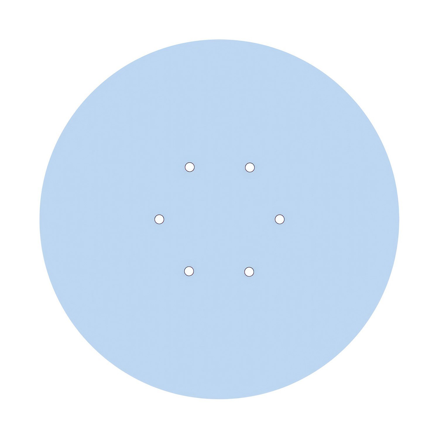 Rosace XXL Rose-One rond de 400 mm de diamètre avec 6 trous et 4 trous latéraux