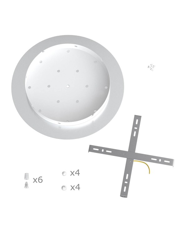 Rosace XXL Rose-One rond de 400 mm de diamètre avec 6 trous et 4 trous latéraux