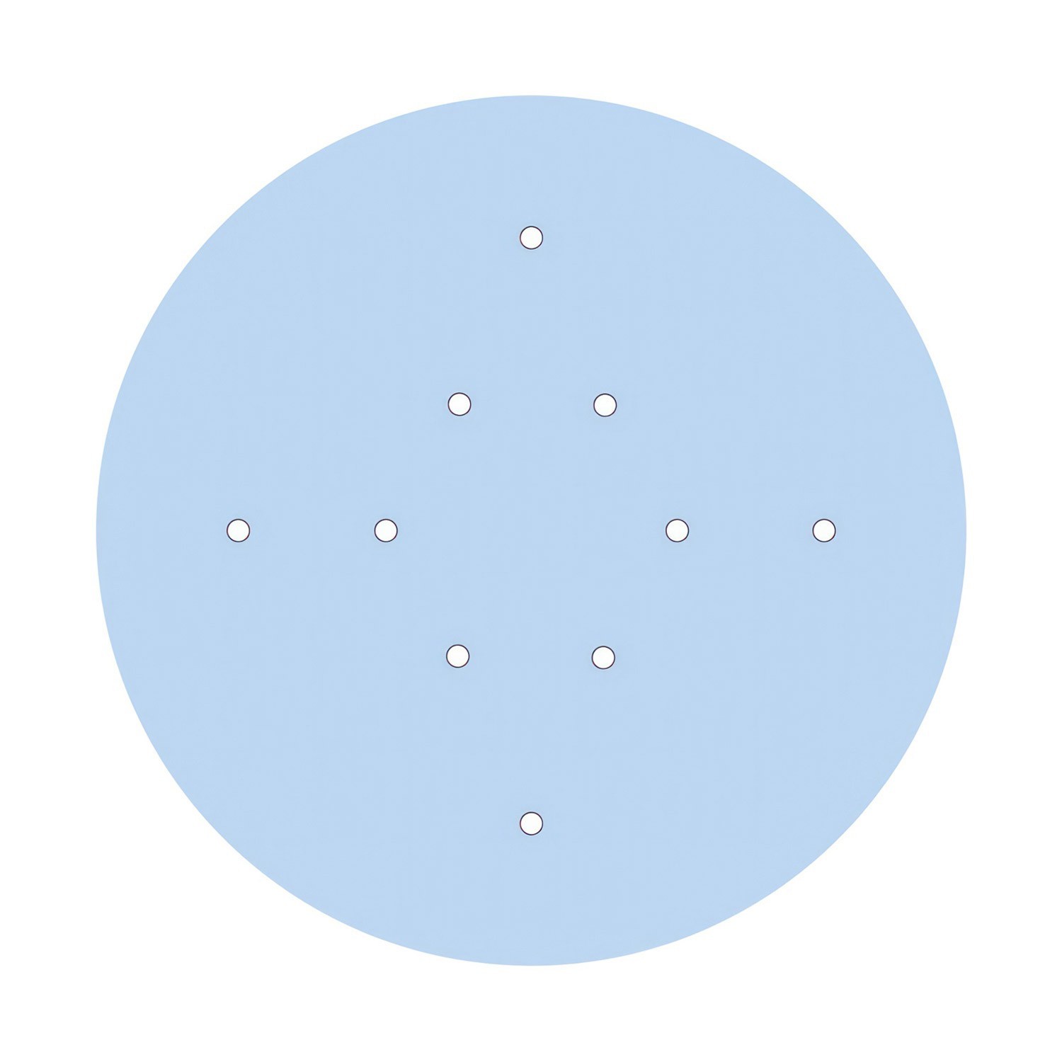 Rosace XXL Rose-One rond de 400 mm de diamètre avec 10 trous et 4 trous latéraux