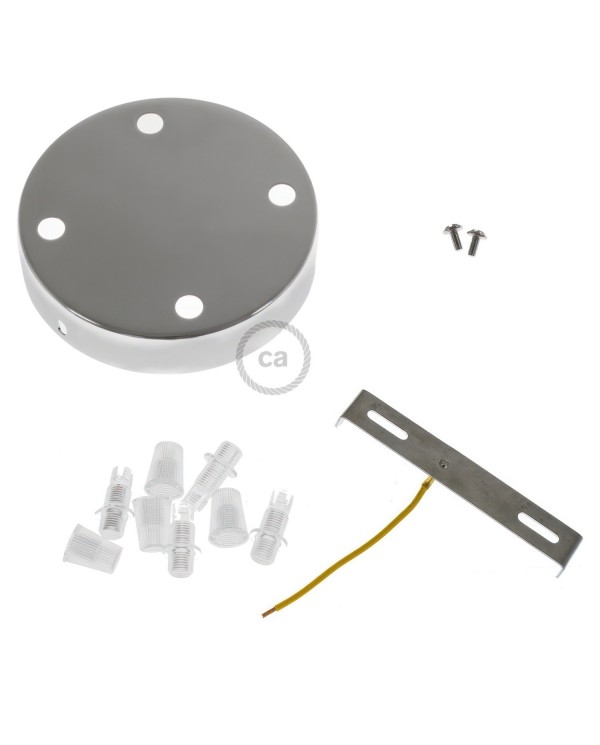 Kit rosace métallique cylindrique à 4 trous