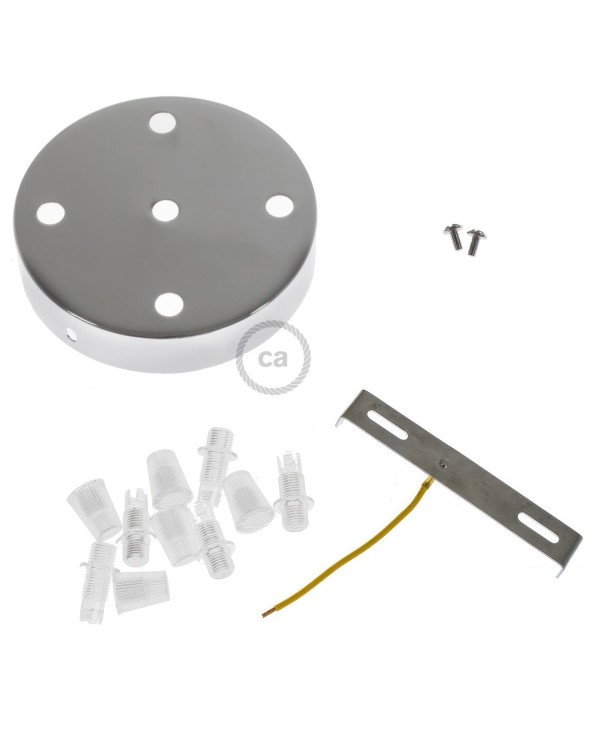 Kit rosace métallique cylindrique à 5 trous