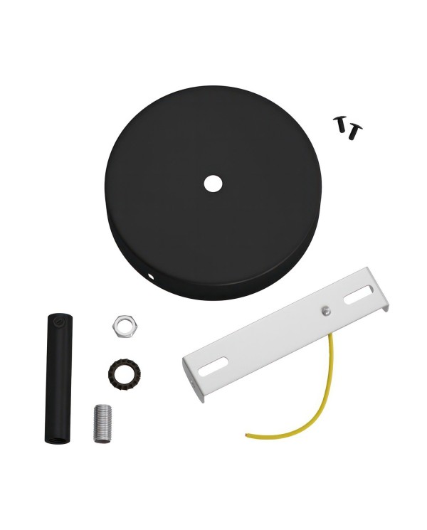 Kit rosace cylindrique en métal avec serre-câble de 7 cm