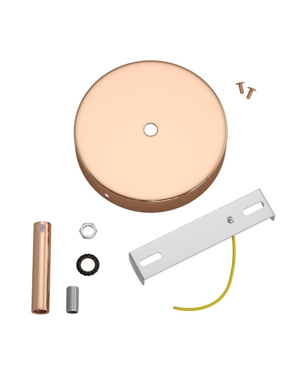 Kit rosace cylindrique en métal avec serre-câble de 7 cm