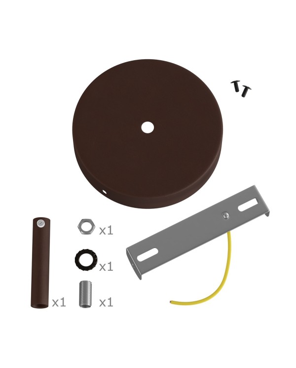 Kit rosace cylindrique en métal avec serre-câble de 7 cm