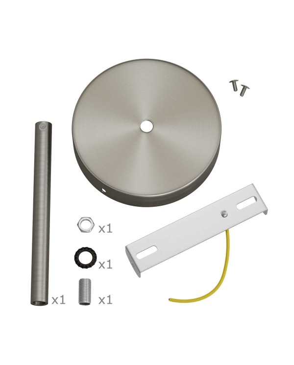 Kit rosace cylindrique en métal avec serre-câble de 15 cm