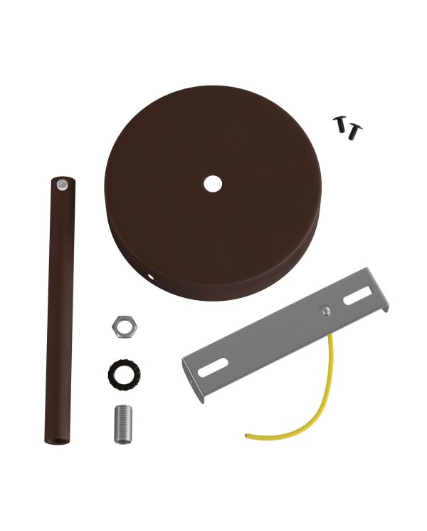 Kit rosace cylindrique en métal avec serre-câble de 15 cm