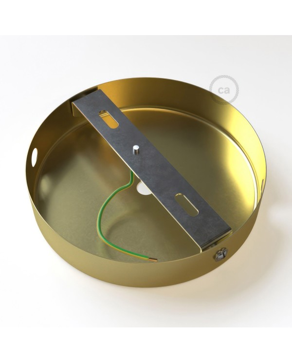 Kit rosace cylindrique en métal avec 1 trou central et 2 trous latéraux