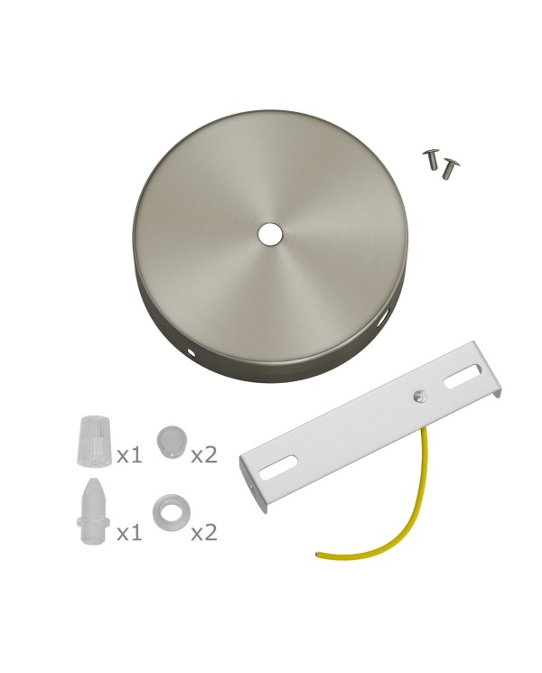 Kit rosace cylindrique en métal avec 1 trou central et 2 trous latéraux