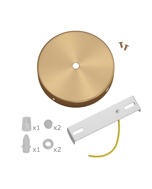 Kit rosace cylindrique en métal avec 1 trou central et 2 trous latéraux