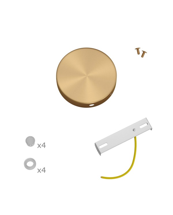 Kit Mini rosace cylindrique en métal avec 4 trous latéraux (boîte de dérivation)