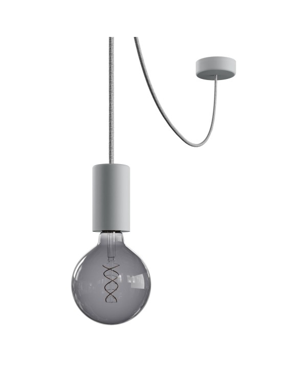 EIVA ELEGANT Suspension d'extérieur avec 5m câble textile, décentreur, rosace et douille en silicone étanche IP65