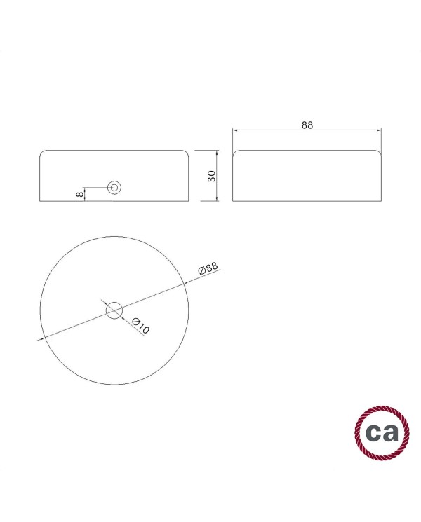 Kit Mini rosace cylindrique en bois avec 1 trou central