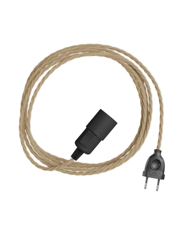 Snake Twisted - Lampe plug-in avec câble textile tressé