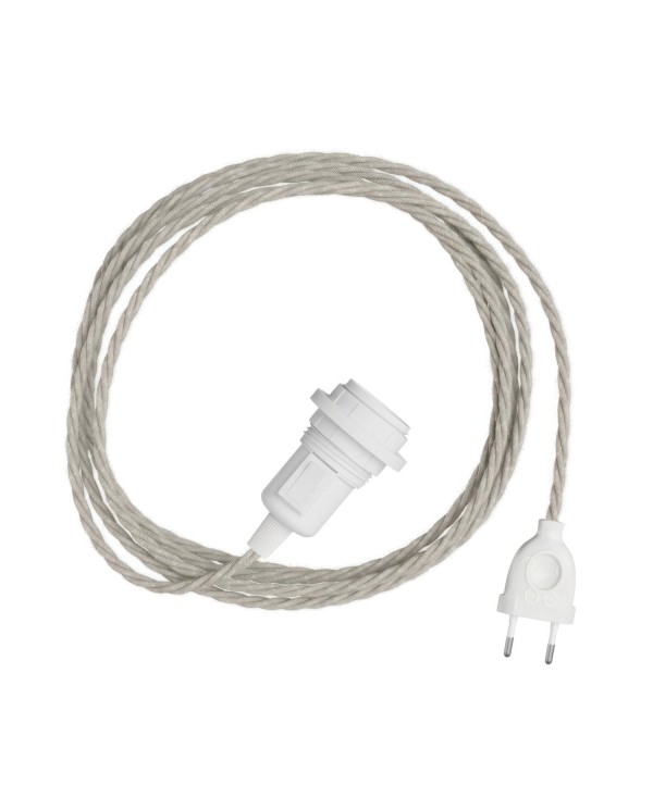 Snake Twisted poiur abat-jour -Lampe plug-in avec câble textile tressé