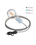 Snake EIVA Wi-Fi, lampe portative d'extérieur, 5 m câble textile, douille IP65 et ampoule intelligente