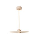 Lampe suspension en bois avec câble textile et abat-jour UFO