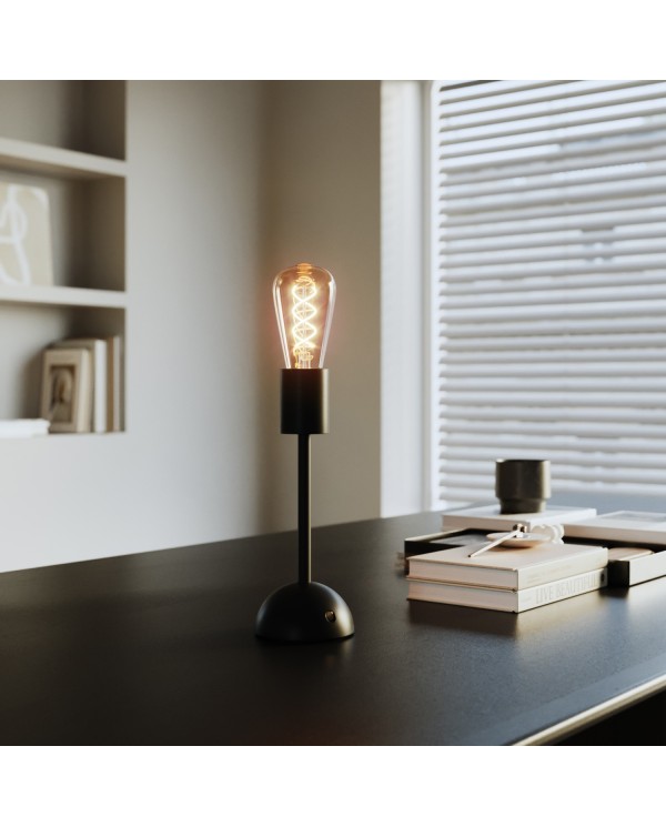 Lampe portative et rechargeable Cabless02 avec ampoule globo Edison dorée