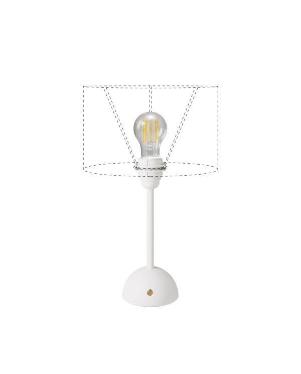 Lampe portative et rechargeable Cabless12 avec ampoule à goutte et arrangement pour abat-jour