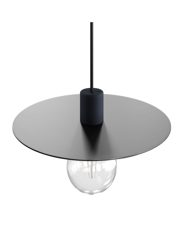 EIVA ELEGANT Lampe à suspension avec 5 m câble textile, abat-jour Ellepì, rosace et douille en silicone IP65 étanche