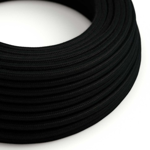 Câble textile Noir Charbon coton - L'Original Creative-Cables - RC04 rond 2x0.75mm / 3x0.75mm