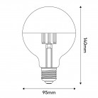 Ampoule LED Demi Sphère Or Globe G95 7W 650Lm E27 2700K dimmable - A14