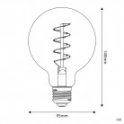 Ampoule Dorée LED Carbon Line avec filament en spirale Globe G95 4W 250Lm E27 1800K Dimmable - C06