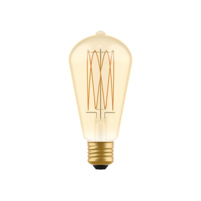 Ampoule Dorée LED Carbon Line Filament Cage Edison ST64 7W 640Lm E27 2700K Dimmable - C54