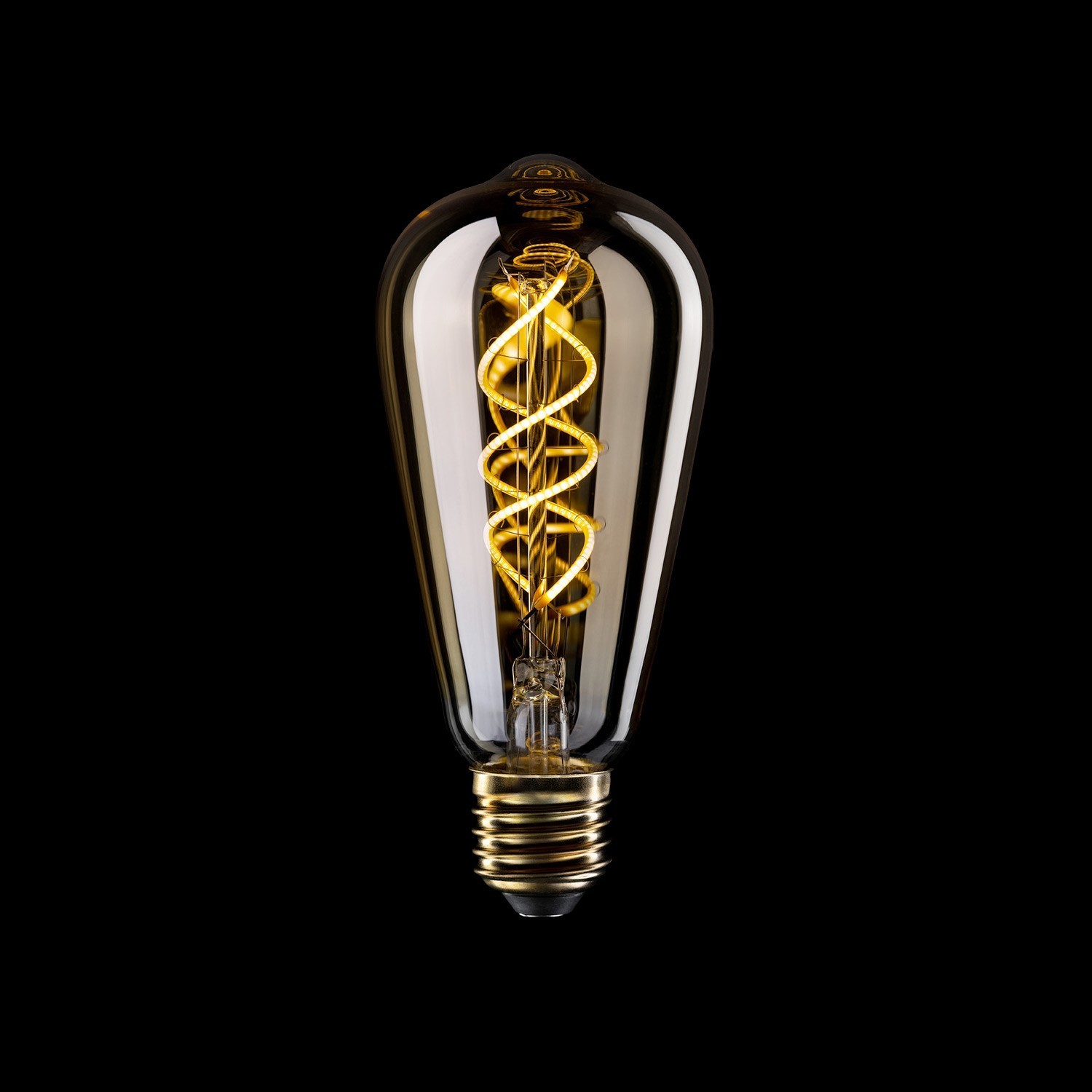 Ampoule LED Dorée B01 Ligne 5V Filament à spirale Edison ST64 1,3W 80Lm E27 2500K Dimmable