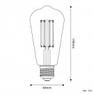 Ampoule LED Transparente Edison ST64 7W 806Lm E27 2700K Dimmable - T02