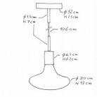 Suspension fabriquée en Italie avec câble textile, finition métal et serre-câble de 7 cm