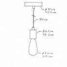 Suspension fabriquée en Italie avec câble textile et finition métal satiné