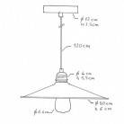 Suspension fabriquée en Italie avec câble textile, abat-jour Swing et finition en métal - complète avec ampoule