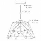 Suspension fabriquée en Italie avec câble textile, abat-jour Dome et finition en métal - complète avec ampoule