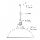 Suspension fabriquée en Italie avec câble textile, abat-jour Harbour et finition en métal - complète avec ampoule